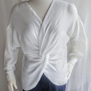 White Cross Over Sweater
